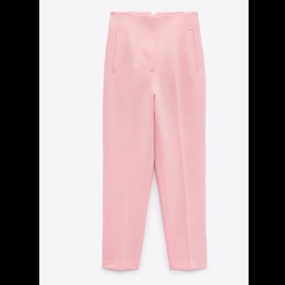 Zara High Waist Slim Fit Trousers Pink - - Picture 6 of 11